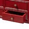 Baxton Studio Red Finished Wood Bronze Finished Accents 6-Drawer Console Table 148-8192 - alternate 8